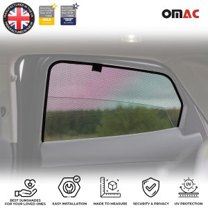 Jaguar E-PACE Window Curtain Mesh Set - Rear Doors - Set of 2 - Omac - Polyester - Black - 2018-2025